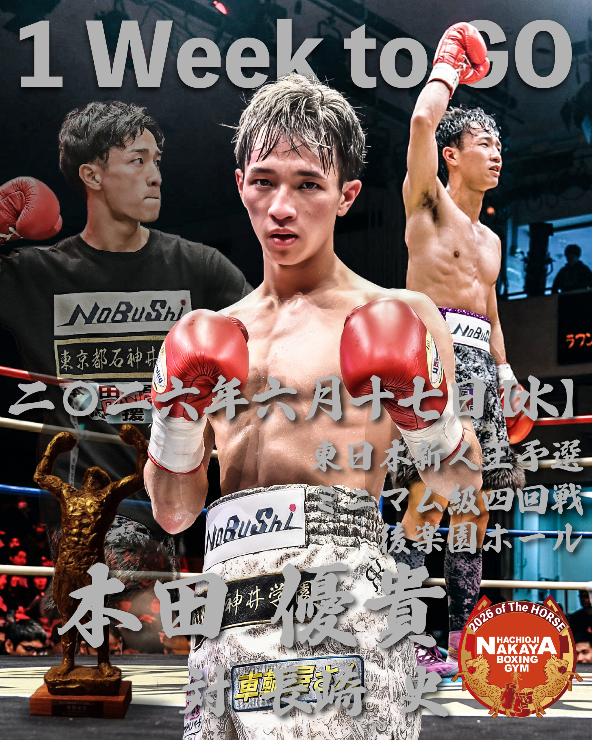 限定1セット　新品　ボクシング・キックボスシング始めよう　4点セット 本田優貴の次戦まで1週間！6/17『DANGANオール4回戦 東日本新人王予選